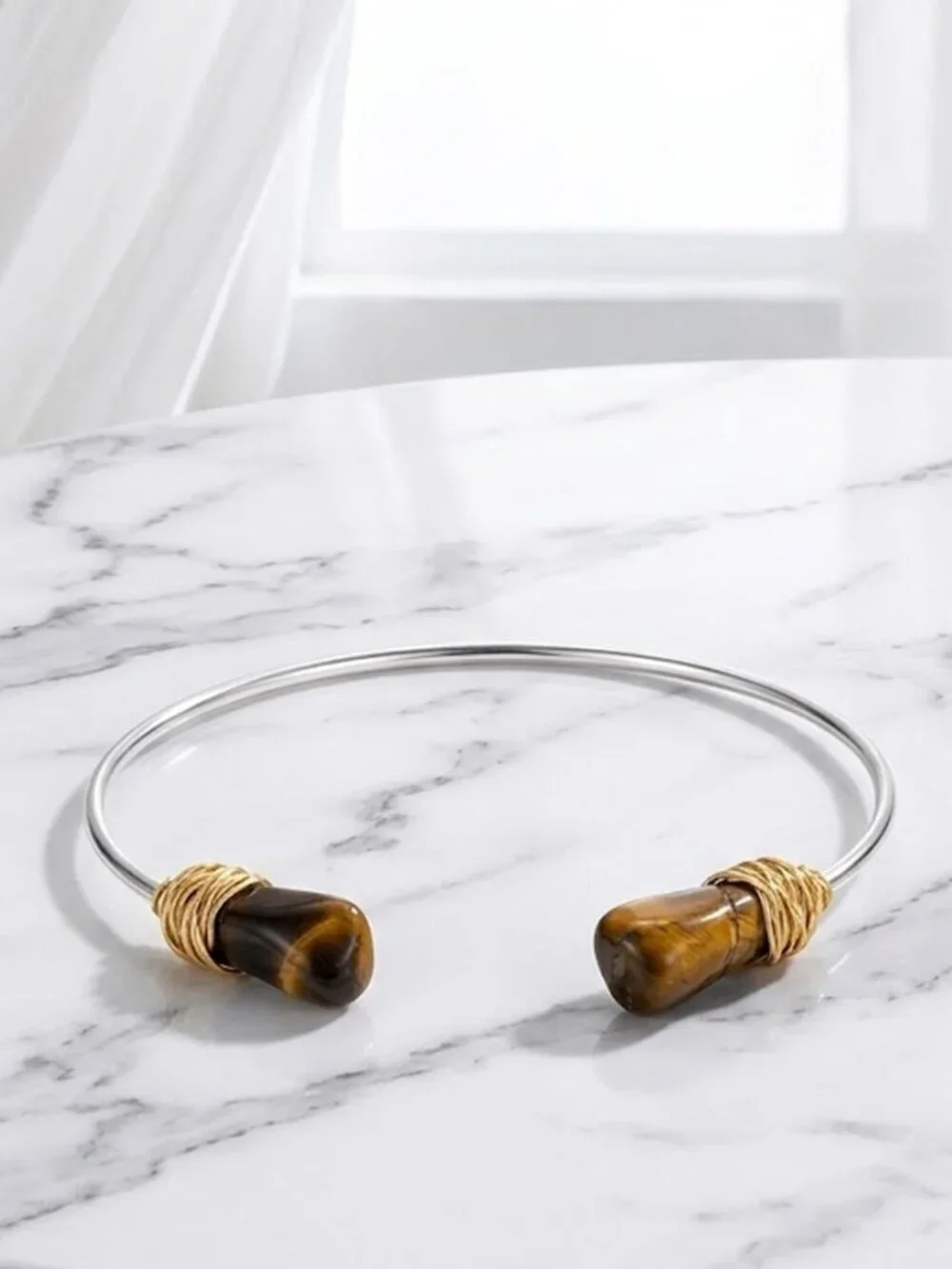 Brown Stone Pattern Fashionable Ladies Stone Bracelet